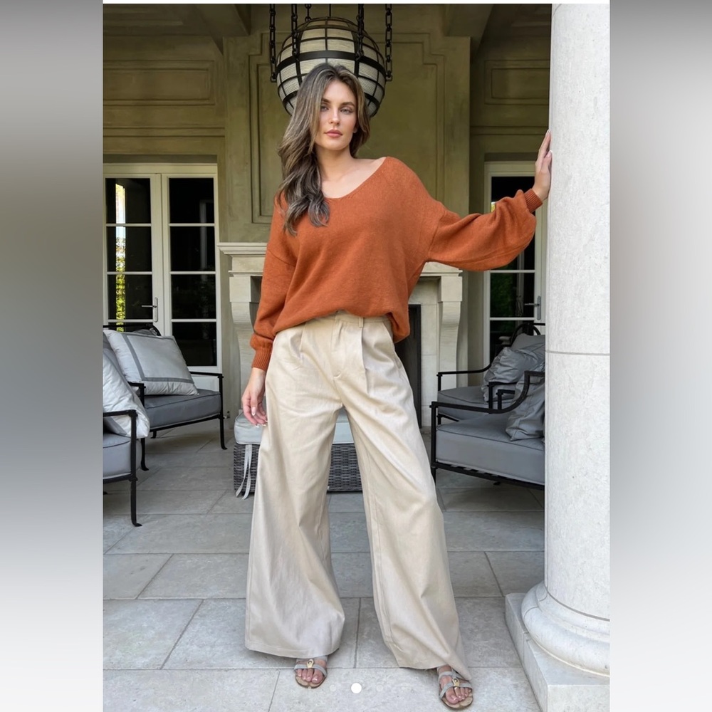 Benaar Los Angeles Widelegs Tan Trouser Pants NWOT